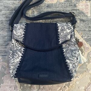 Sakroots Navy and White Patterned Crossbody Bag